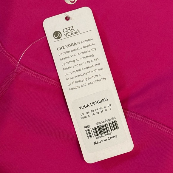 CRZ YOGA Thermal Fleece Lined Leggings 28'' NWTs XS Hibiscus Purple - Picture 7 of 13